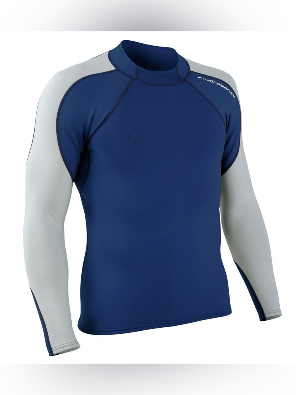NRS Men’s hydroskin .5mm long sleeve shirt in navy/grey